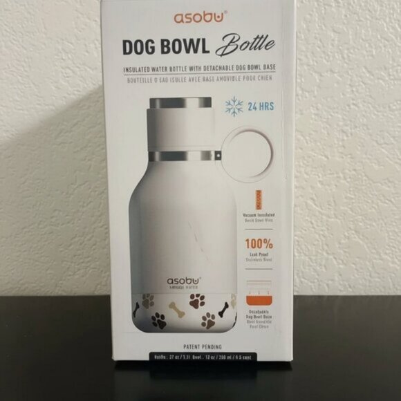 Pet Bowl Attached to Stainless Steel Insulated Travel Water Bottle 33 Ounceblack - Picture 4 of 4